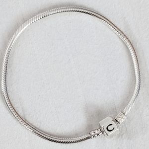 7.5" Chamilia Snap Clasp Sterling Silver Bracelet